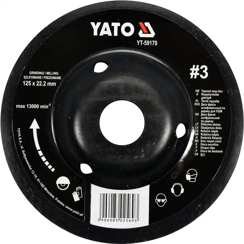 Rotační rašple úhlová jemná 125 mm typ 3 Yato YT-59170 Víkendová Akce