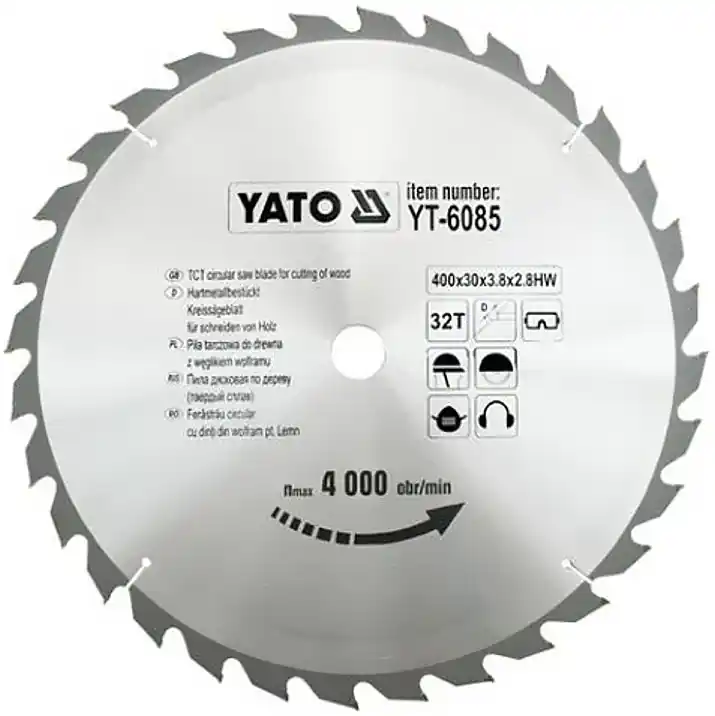 Kotouč na dřevo 400 x 30 mm 32z Yato YT-6085 Vysoce Kvalitní