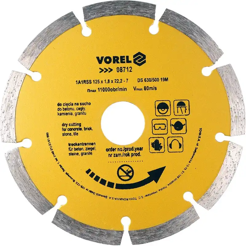 Aktuální Vorel kotouč diamantový 125 x 22,2 x 1,8 mm segmentový TO-08712