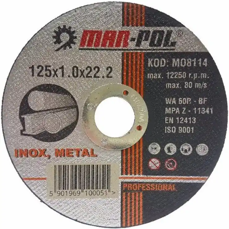 Kotouč řezný na ocel, nerez, 125x1,0x22,2mm MAR-POL M08114 Novinka