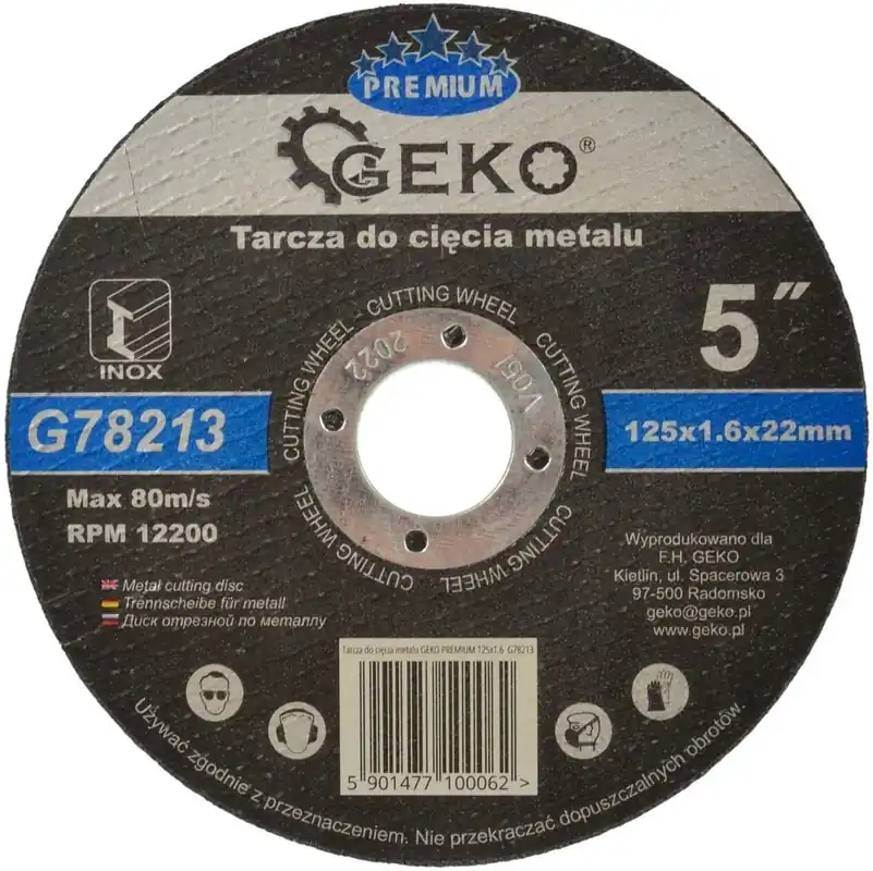 Řezný kotouč na ocel 125 x 1,6 x 22,23 mm INOX GEKO G78213 Oblíbený