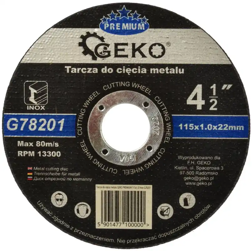 Expresní Doručení Kotouč řezný na ocel, nerez, 115x1,0x22mm GEKO PREMIUM G78201