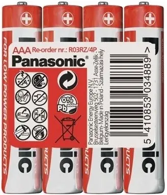 Poslední Šance Panasonic Red Zinc baterie AAA LR03/4 (shrink 4ks)