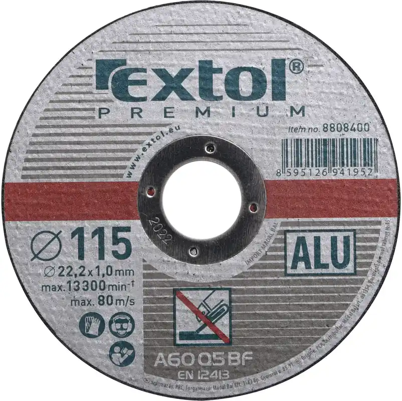 Kotouč řezný na hliník, ⌀115x1,0x22,2mm EXTOL PREMIUM Must-Have