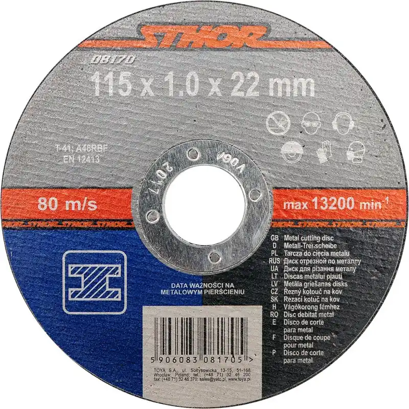 Kotouč na kov 115 x 22 x 1,0 mm Sthor TO-08170 Cenově Výhodný