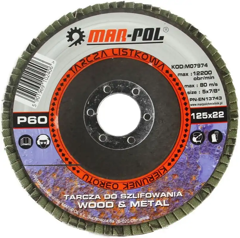 Nová Kolekce Kotouč brusný lamelový, 125mm, P60 MAR-POL M07974