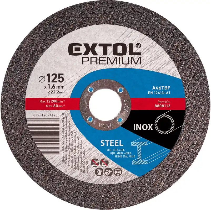 Kotouč řezný na ocel/nerez, ⌀150x1,6x22,2mm EXTOL PREMIUM Bezpečná Platba