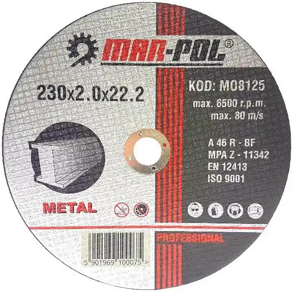 Nejlepší Cena Kotouč řezný na ocel, nerez, 230x2,0x22,2mm MAR-POL M08125