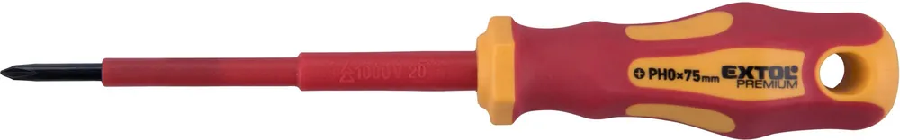 Oblíbený Šroubovák elektrikářský, PH0x75mm, VDE, CrV EXTOL PREMIUM