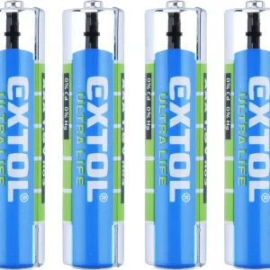 Baterie zink-chloridové, 4ks, 1,5V AAA (R03) EXTOL ENERGY Vrácení Zdarma
