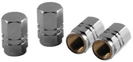 Horká Nabídka Čepičky ventilků HEXAGONAL, chrom 4ks