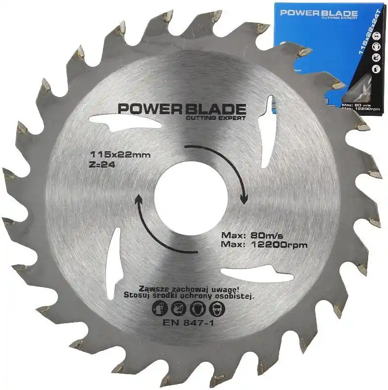 Odeslání Ihned Kotouč pilový s SK plátky (vidiový), 115x24Tx22mm POWER BLADE M09048