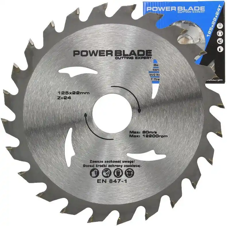 Kotouč pilový s SK plátky (vidiový), 125x24Tx22,2mm POWER BLADE MAR-POL M09050 Bezpečná Platba