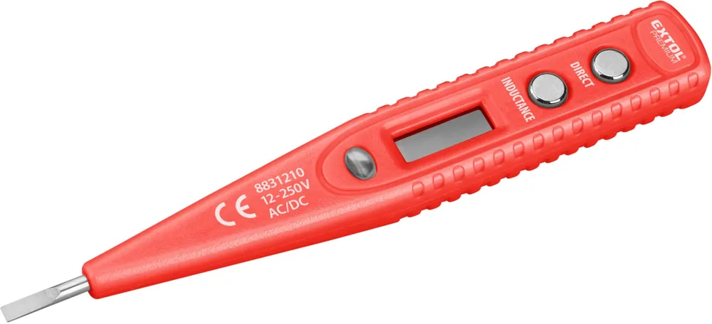 Zkoušečka napětí digitální s displejem, 12-220V EXTOL PREMIUM Bezpečná Platba
