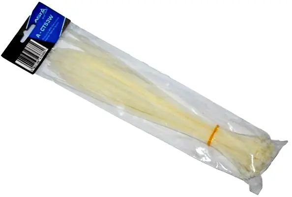 Nová Kolekce Stahovací pásky 5 x 300 mm, 50 kusů, bílá barva - ASTA A-CT53W