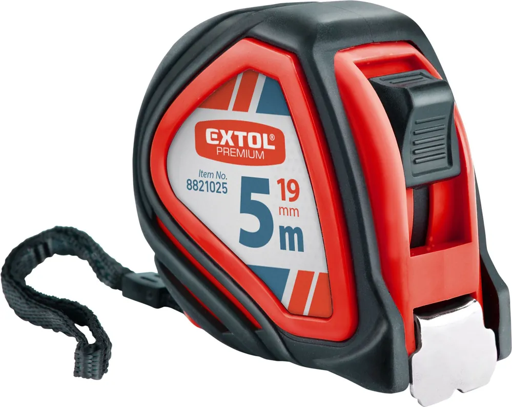 Speciální Cena Metr svinovací, 5m x 19mm červený EXTOL PREMIUM
