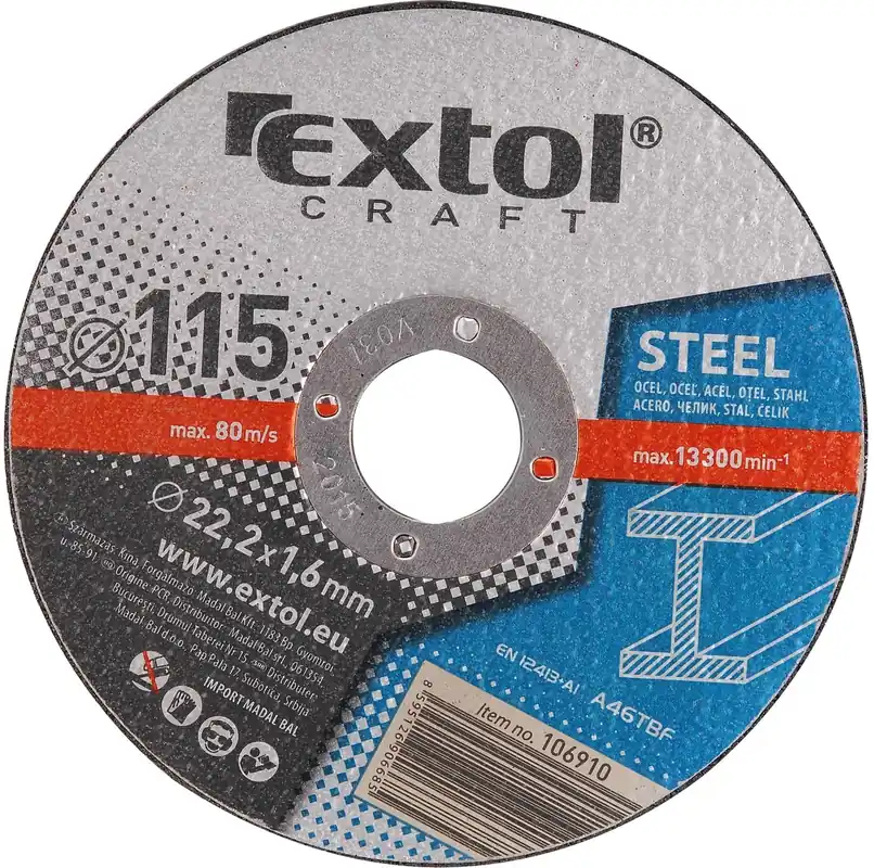 Sleva EXTOL CRAFT kotouče řezné na kov, 5ks, 115x1,6x22,2mm, 106910