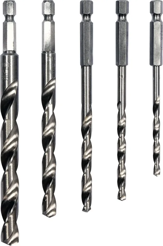 Sada vrtáků na kov 5ks HSS 1/4" TO-21650 Cenově Výhodný