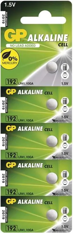 Jen Po Omezenou Doba GP Alkaline knoflíková baterie LR41/192/5 (5ks)