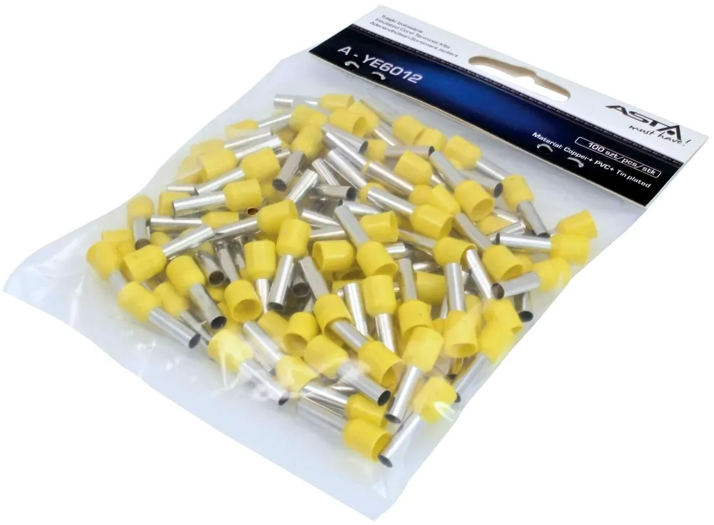 Dutinové elektrické konektory - dutinky 6 mm2, 100 ks - ASTA A-YE6012 Must-Have