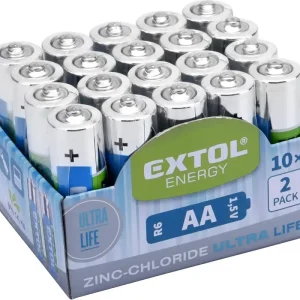 Nová Kolekce Baterie zink-chloridové, 20ks, 1,5V AA (R6) EXTOL ENERGY
