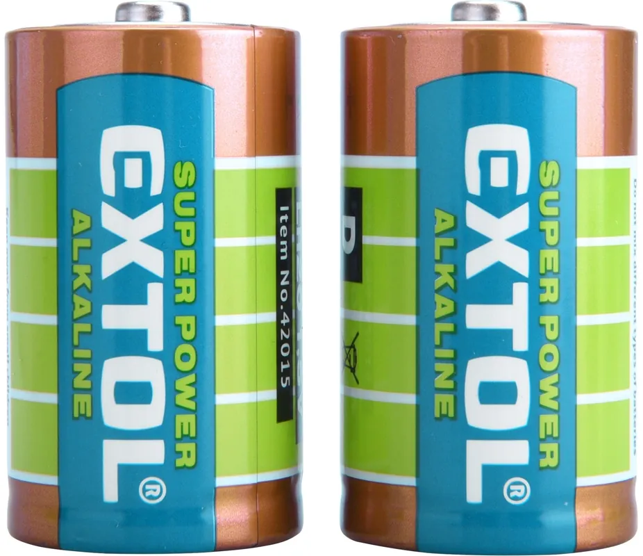 Nová Kolekce Baterie alkalické, 2ks, 1,5V D (LR20) EXTOL ENERGY