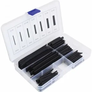 Bužírky - smršťovací hadičky, 13x85-2x40 mm, černé, sada 127 ks - ASTA A-TC527 Poslední Šance