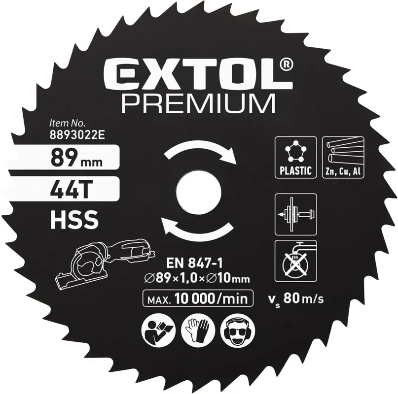 Levný Kotouč pilový HSS, ⌀89x1x10mm, 44T EXTOL PREMIUM