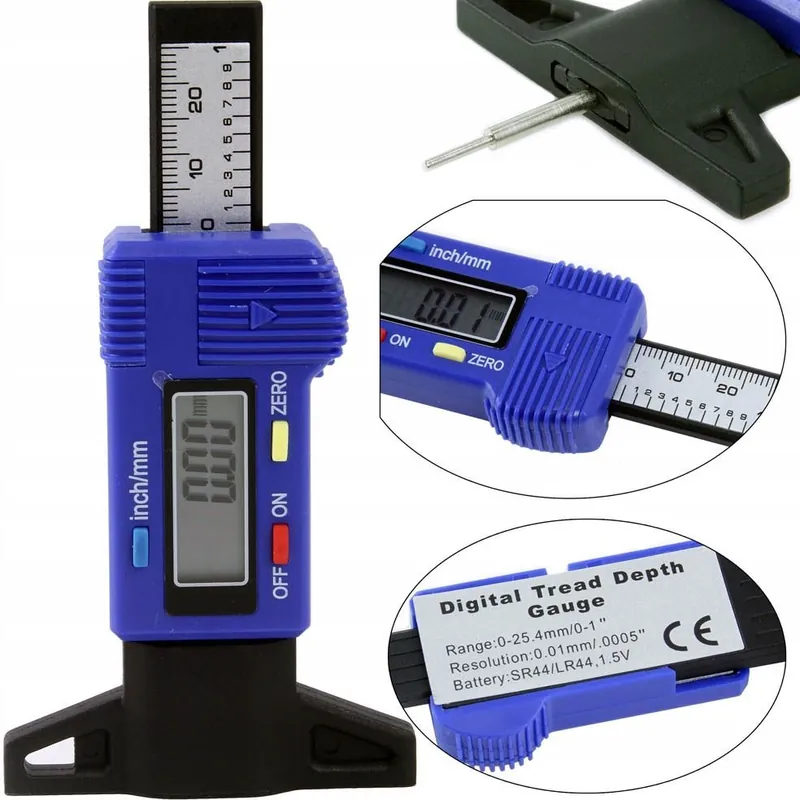 Digitální měřič hloubky dezénu pneumatik 0-25,4mm MAR-POL Značkový