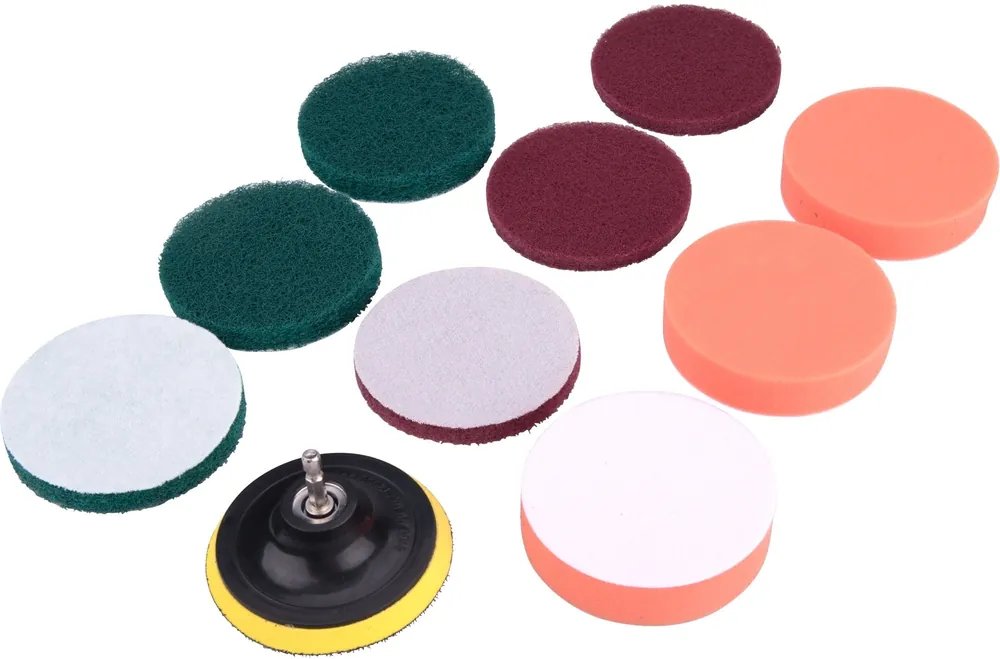Sada čistících/leštících výseků na vrtačku 10ks, průměr 100mm, 3x3druhy EXTOL CRAFT Pouze Dnes