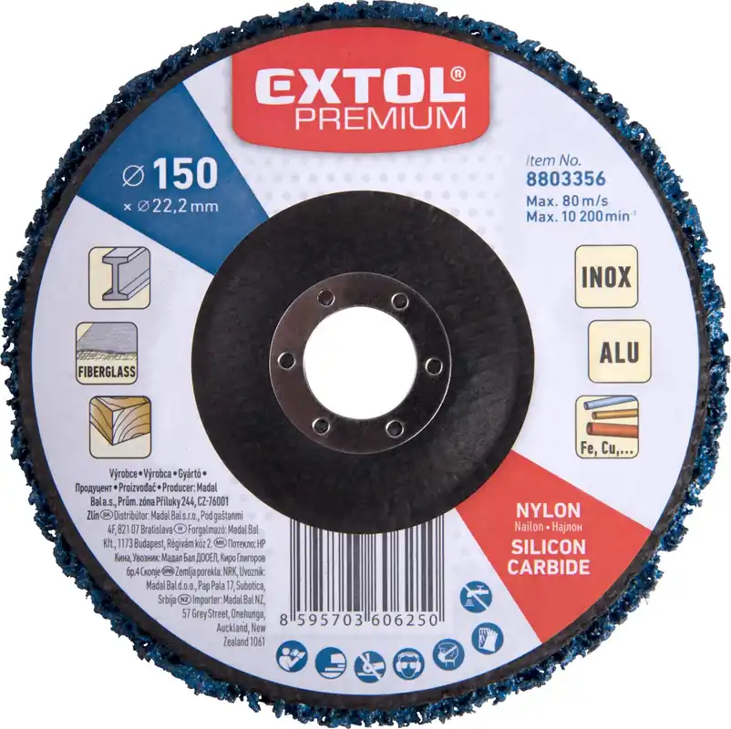 EXTOL PREMIUM kotouč brusný nylonový, O 150x14mm, nylon/abrazivo SiC - 8803356 Nejlepší Volba