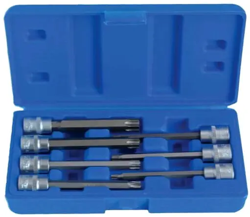 Aktuální Zástrčné hlavice TORX 3/8", rozměry T25 - T60, prodloužené 110 mm, sada 7 ks - SATRA S-SLS738