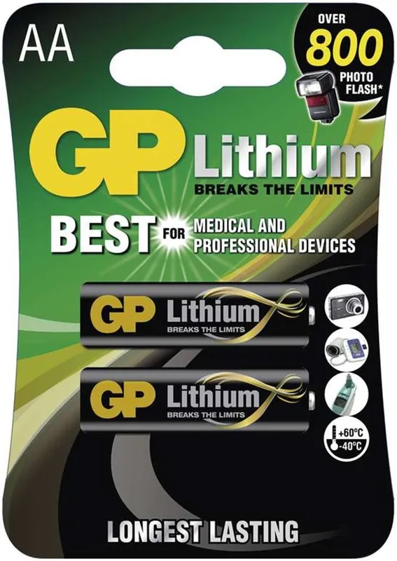 GP Lithium baterie AA LR6/2 (2ks) Přímo Od Výrobce