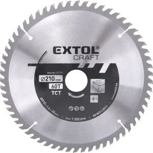 Akční Nabídka EXTOL CRAFT kotouč pilový s SK plátky, 210x1,4x30mm, 60T, 19110