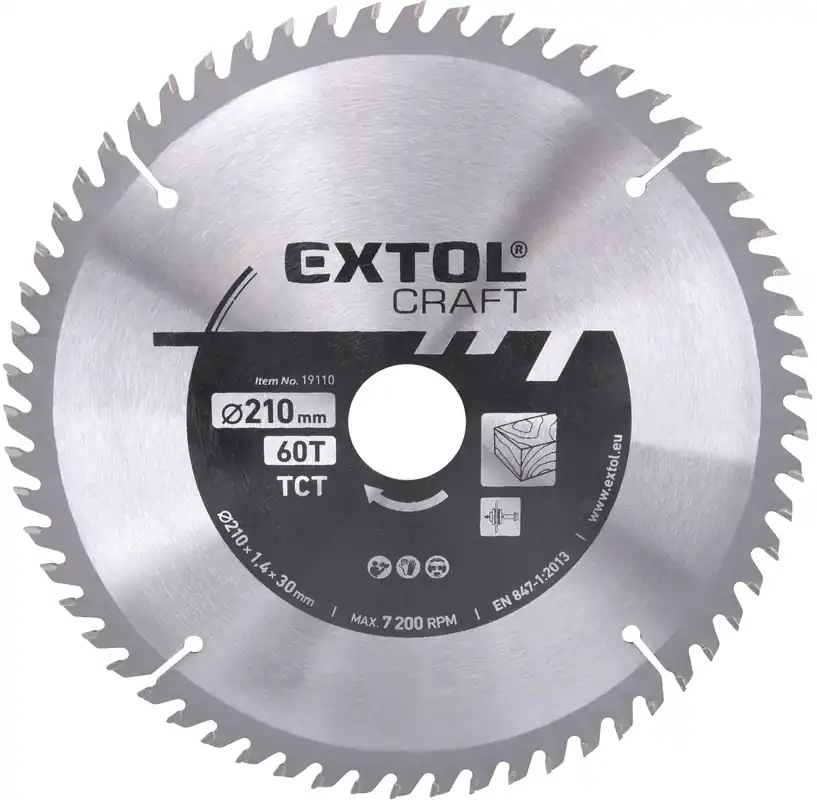 Akční Nabídka EXTOL CRAFT kotouč pilový s SK plátky, 210x1,4x30mm, 60T, 19110