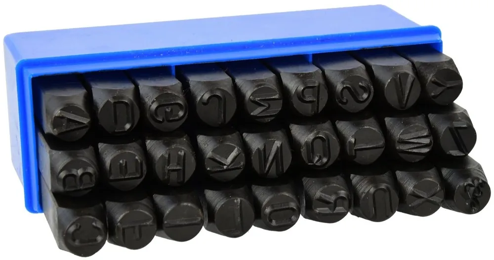 Vrácení Zdarma Razicí matrice písmen - raznice, 6 mm, sada 27 kusů GEKO G01812