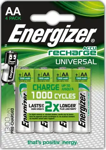 Energizer Universal AA nabíjecí 1300mAh HR6/4 (4ks) Cenový Hit
