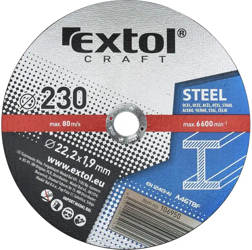 Koupit Online EXTOL CRAFT kotouče řezné na kov, 5ks, 230x1,9x22,2mm, 106950