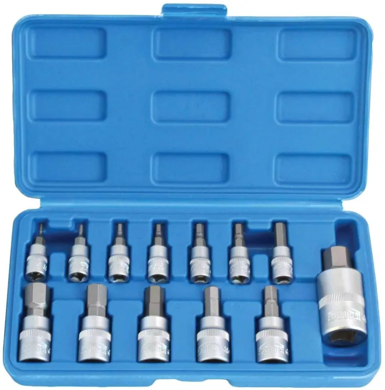 Časově Omezené Zástrčné hlavice Imbus 1/4", 3/8" a 1/2", palcové 5/64" - 9/16", sada 13 ks - SATRA S-H13SAE