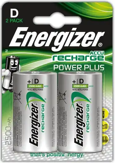 Energizer Power Plus D nabíjecí 2500mAh HR20/2 (2ks) Bezpečná Platba