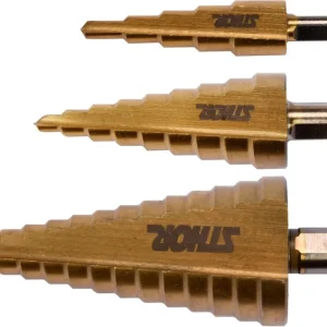 Nejprodávanější Sada stupňovitých vrtáků 3ks 4-32 mm Sthor