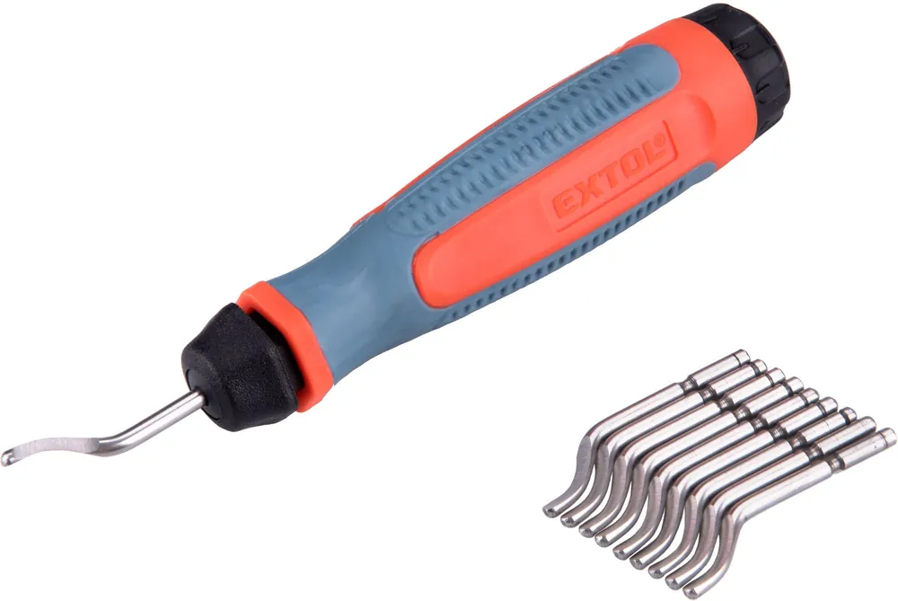 Zlevněný Odhrotovač univerzální, dřík 3,2mm +10ks náhradních čepelí, HSS M35 (5% Co) EXTOL PREMIUM