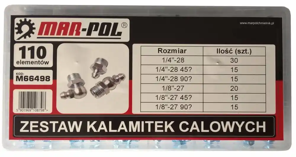 Mazací hlavice (Whitworthův-palcový závit), sada 110ks MAR-POL M66498 Nízká Cena