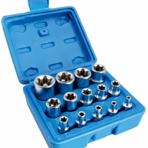 Hlavice 1/4”, 3/8” a 1/2” nástrčné TORX-E, vel. E4-E24, sada 14 ks - SATRA S-P14ES Objednat Nyní