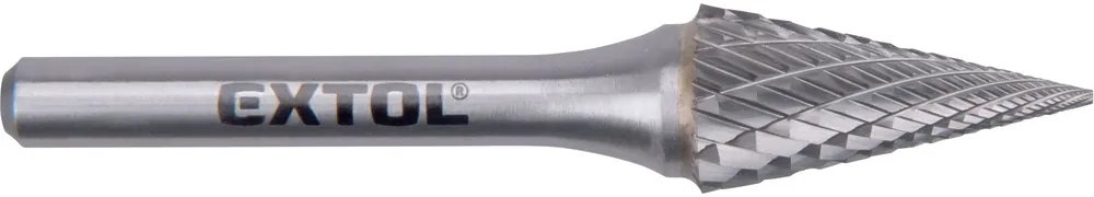 Fréza karbidová, konická-jehlan, pr.12x25mm/stopka 6mm, sek střední EXTOL INDUSTRIAL Koupit Online