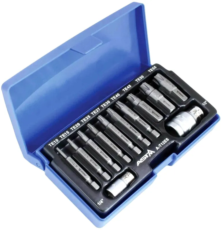 Nejlepší Volba Vytahováky poškozených šroubů TORX 1/4” a 1/2”, sada 12 dílů - ASTA A-T12ES