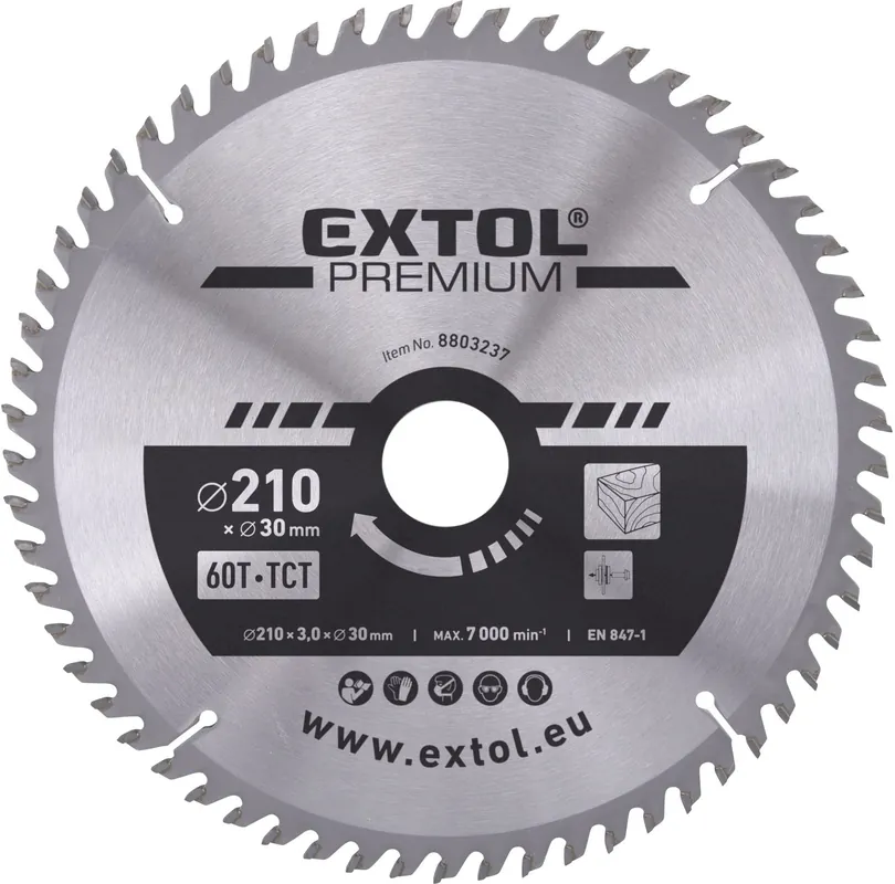 Nejlepší Cena Kotouč pilový s SK plátky, ⌀210x3,0x30mm, 60T EXTOL PREMIUM