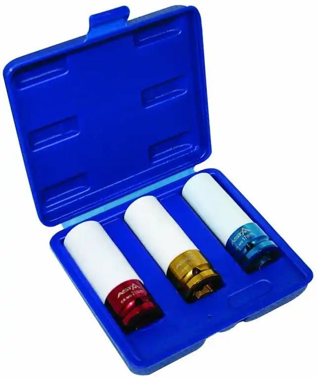 Úderové hlavice 1/2", 17 - 21 mm, s krytkou na ALU kola, sada 3 ks - ASTA 914003A Nízká Cena