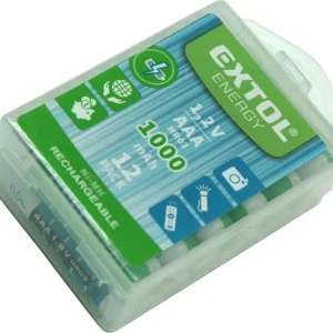 Rychlé Dodání Baterie nabíjecí, 12ks, AAA (HR03), 1,2V, 1000mAh, NiMh EXTOL ENERGY