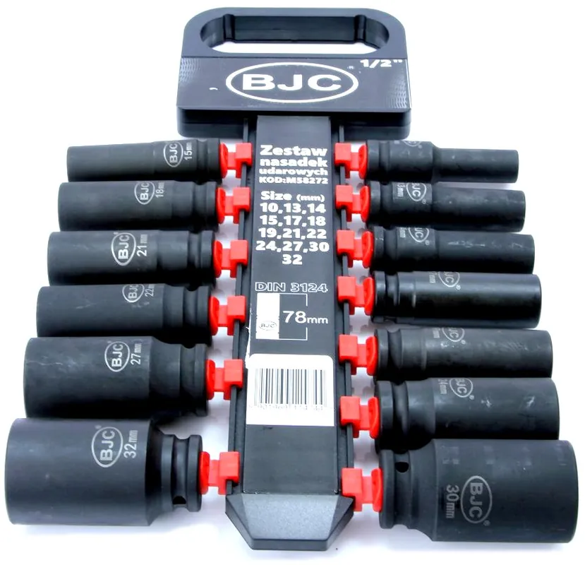 Časově Omezené Hlavice nástrčná rázová, sada 13 ks, 1/2“, 10-32 mm, 78 mm BJC M58272